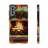 Candles on the Hearth Decorated for Christmas - Impact Resistant Phone Case Samsung Galaxy S21 Plus Glossy